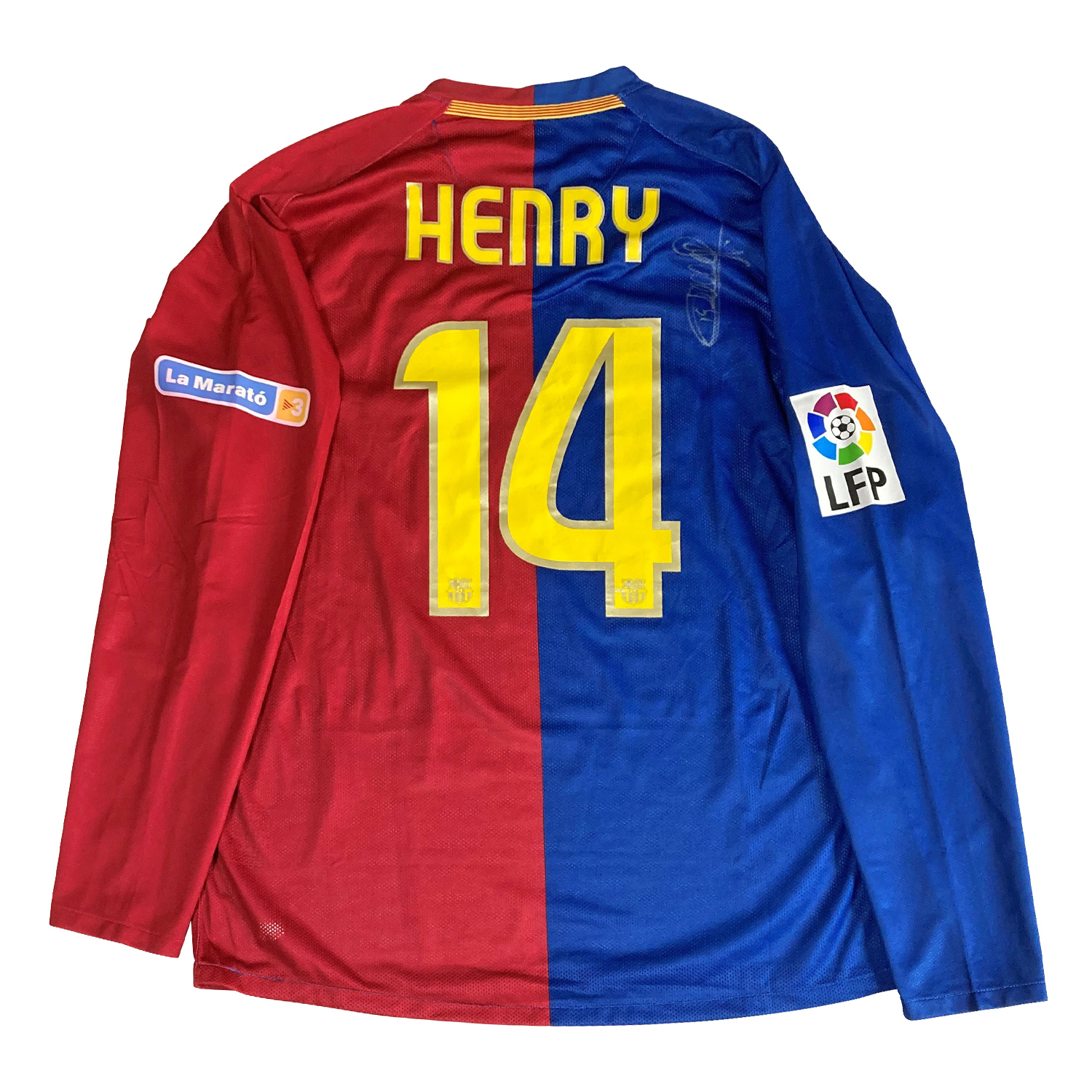 ティエリ・アンリ直筆サイン入り選手支給バルセロナ08/09ホームユニフォーム / Thierry Henry signed FC Barcelona  2008-2009 player issued home shirt MES