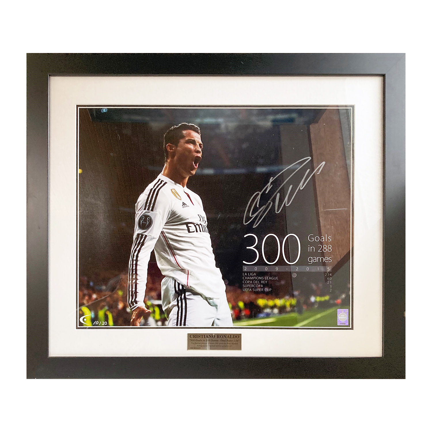 ロナウド直筆サイン入り300ゴール達成記念グラフィックアート限定版 #10/20 THE DUGOUT / Cristiano Ronaldo  signed limited edition graphic art #10/20 THE DUGOUT