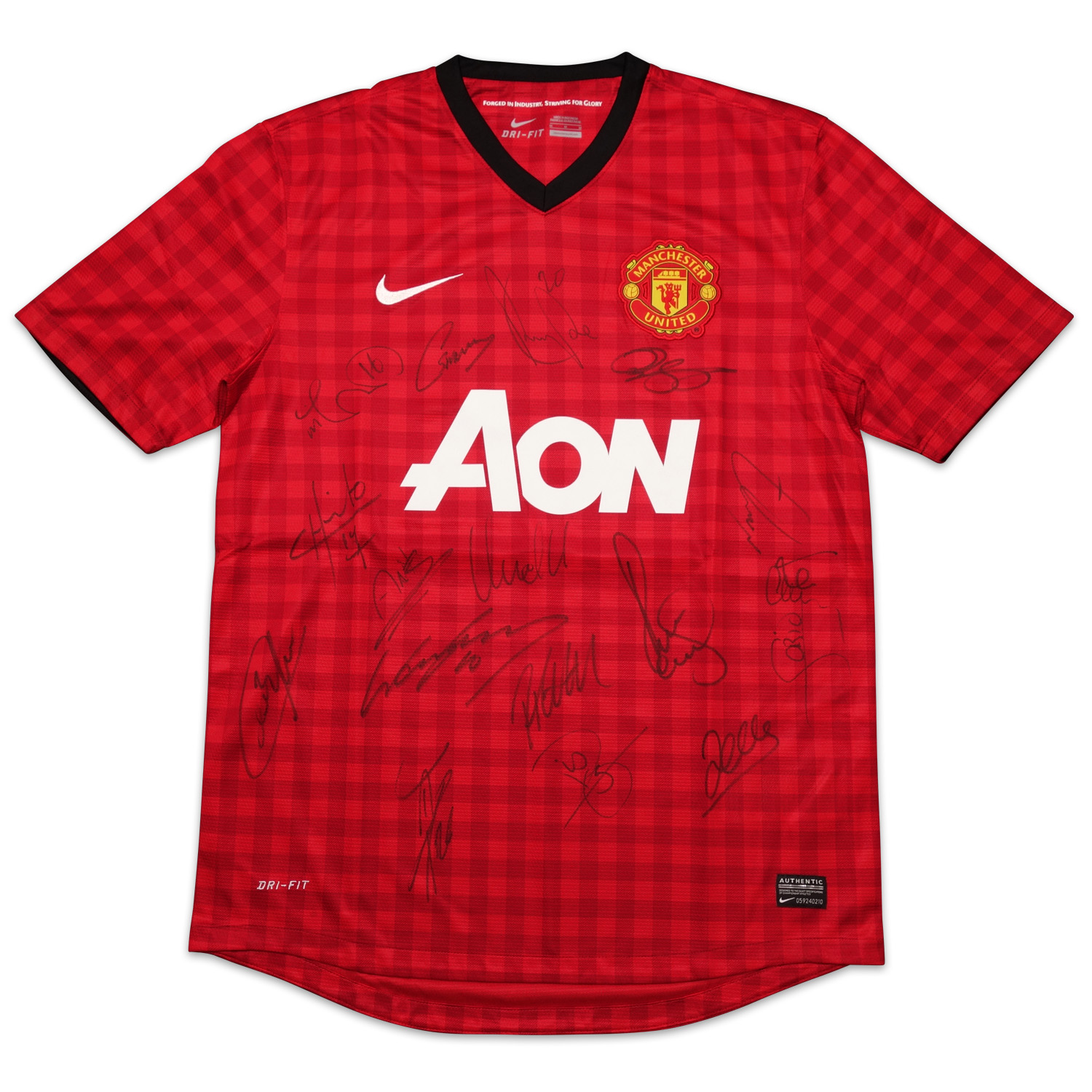 マンチェスターユナイテッド マルチ直筆サイン入り12/13ホームユニフォーム / Manchester United multi signed  12/13 home replica shirt