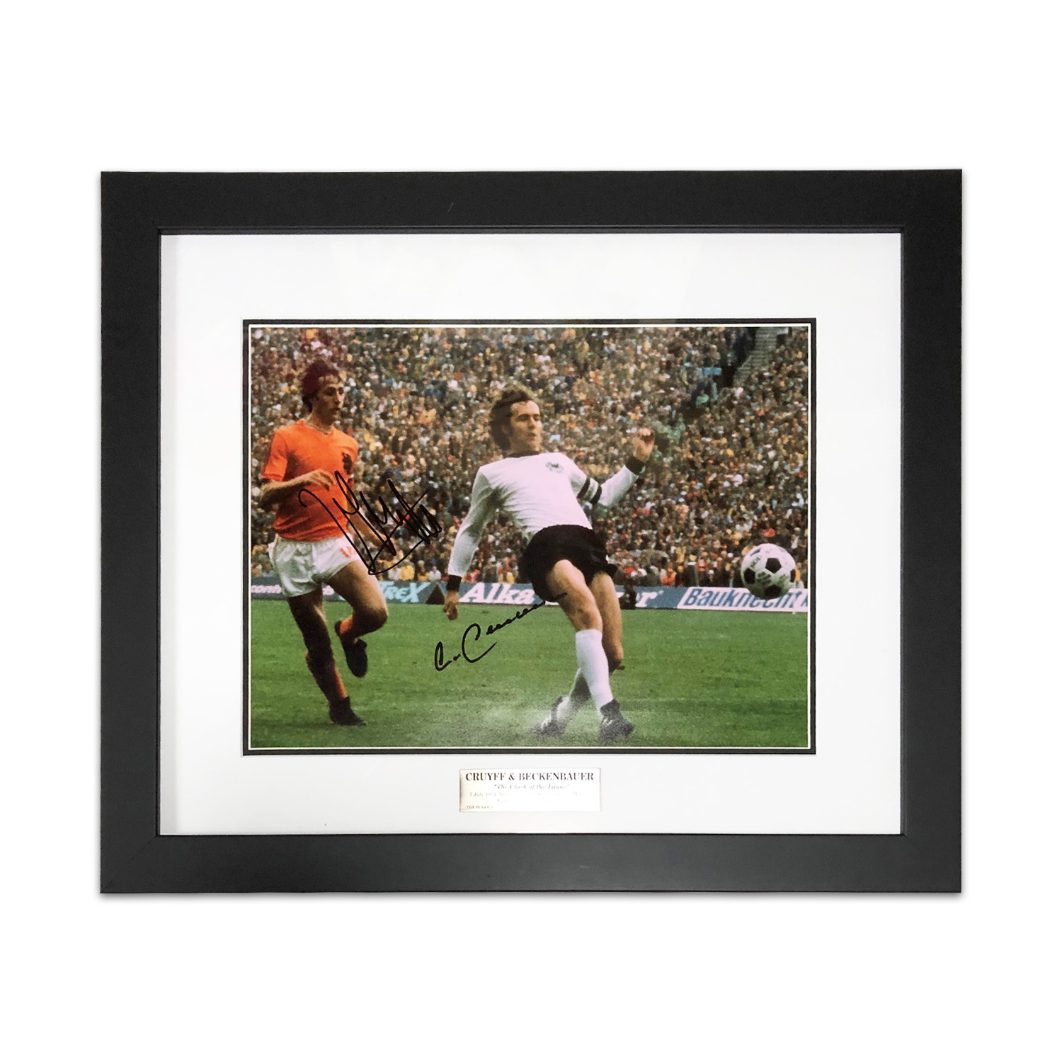 クライフ＆ベッケンバウアー直筆サイン入り1974フォト特製フレーム / Johan Cruyff & Franz Beckenbauer  autographed 1974 photo (framed)